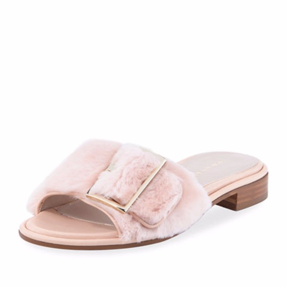 stuart weitzman fur sandals